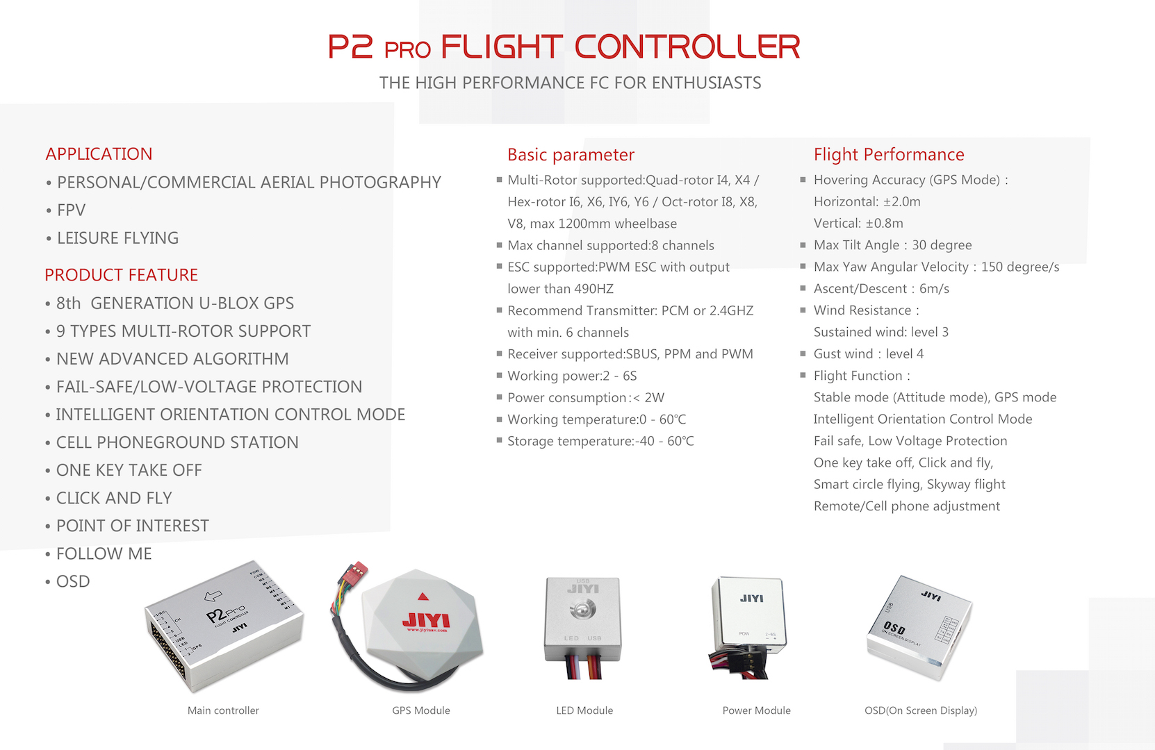 JIYI P2 Pro Flight Controller with GPS & Power Module &a